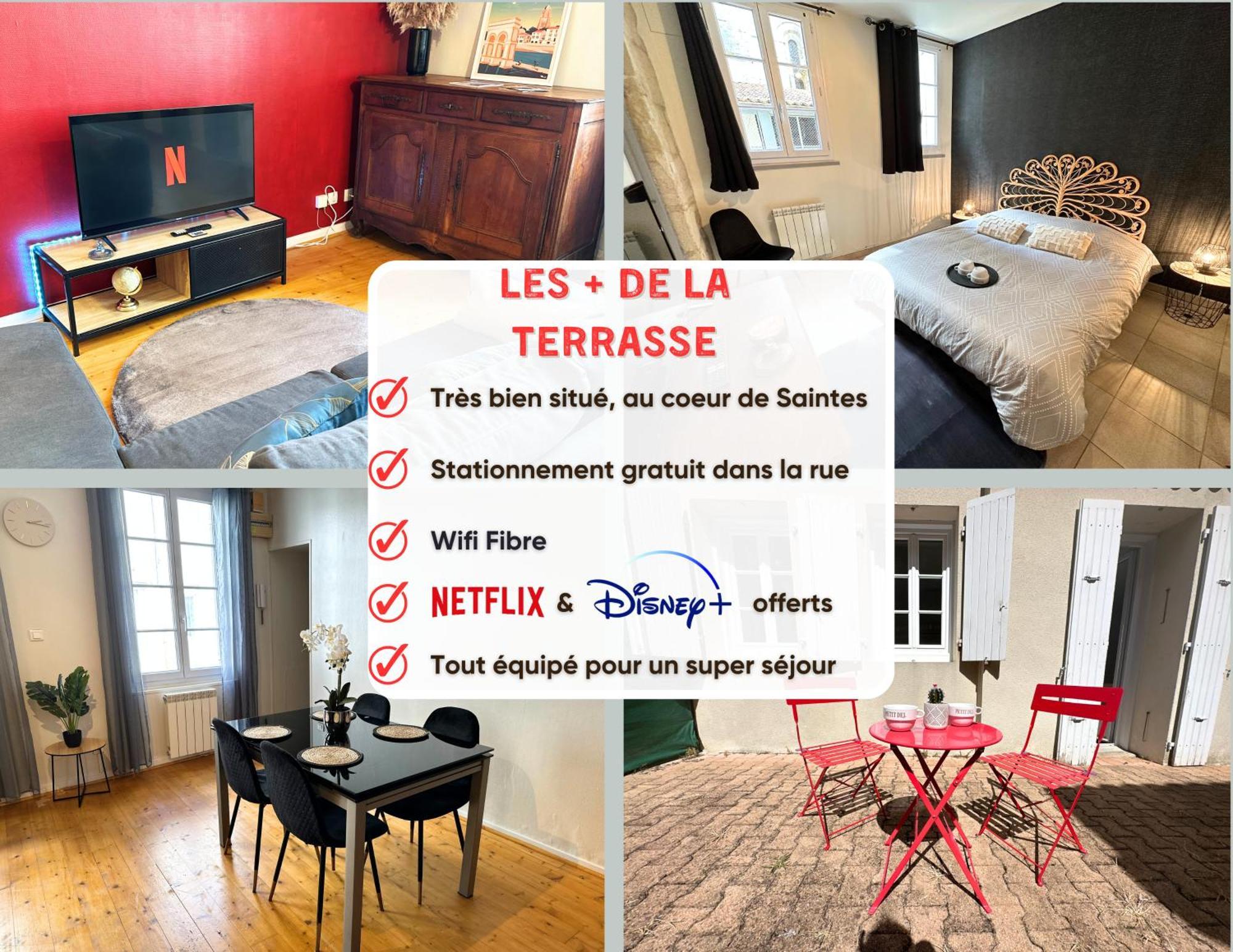 La Terrasse - Parking Gratuit - Fibre - Rdc - Centre Ville Saintes Exteriér fotografie